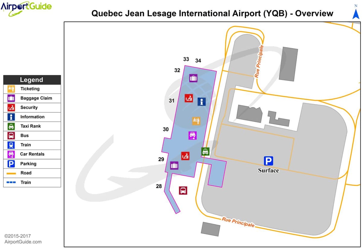 Mapa Quebec City airport