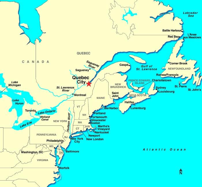 Quebec City mapu kanady