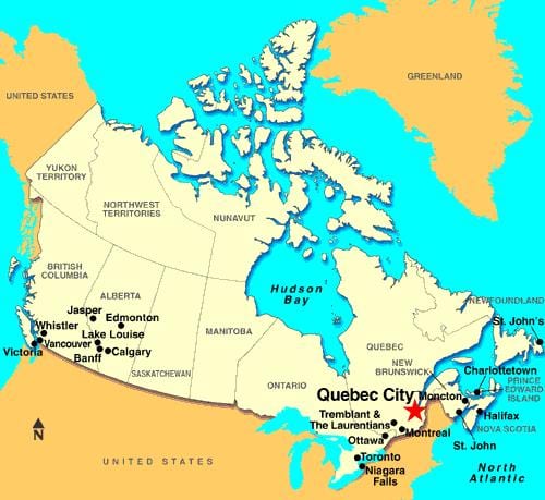 Mapa Quebec City na