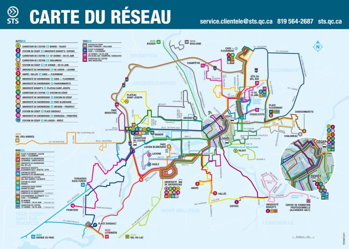 Quebec City verejnej dopravy mapu