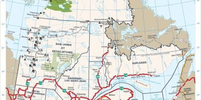Mapa cestnej Quebec, kanada