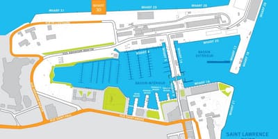 Cruise ship terminal Quebec City mapu