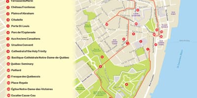 Mapa Quebec City hop on hop off