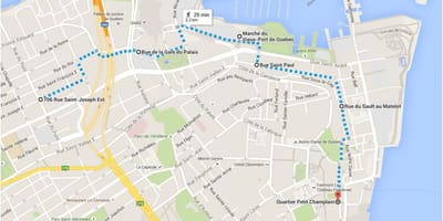 Mapa Quebec City nižšie mesta