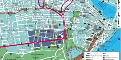 Quebec City štvrtí mapu